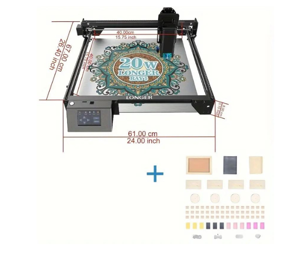 LONGER RAY5 20W Laser Engraver + DIY Consumables Kit